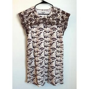 Svaha USA Dinosaur Eyelet Flutter Sleeve Dress Summer Whimsical STEM School